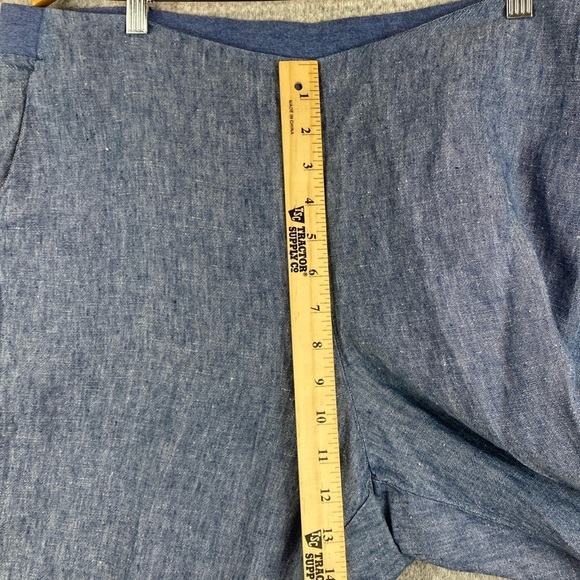 J. Jill love linen pull on pants L chambray elastic high rise Lagenlook beachy - Picture 4 of 10